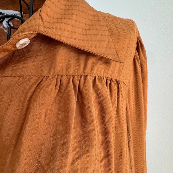 Blu Pepper Golden Vintage Mustard Button Up Blouse - NEW Peasant/Cottage - Picture 7 of 11